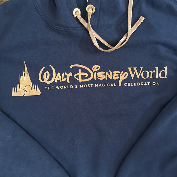 Walt Disney World Blue Cropped Hoodie Sweatshirt, size medium - Picture 2 of 8
